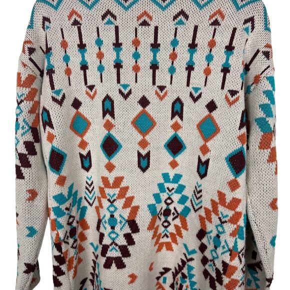 Savanna Jane Let’s Get It Aztec Open Cardigan Small Boho - Picture 4 of 8